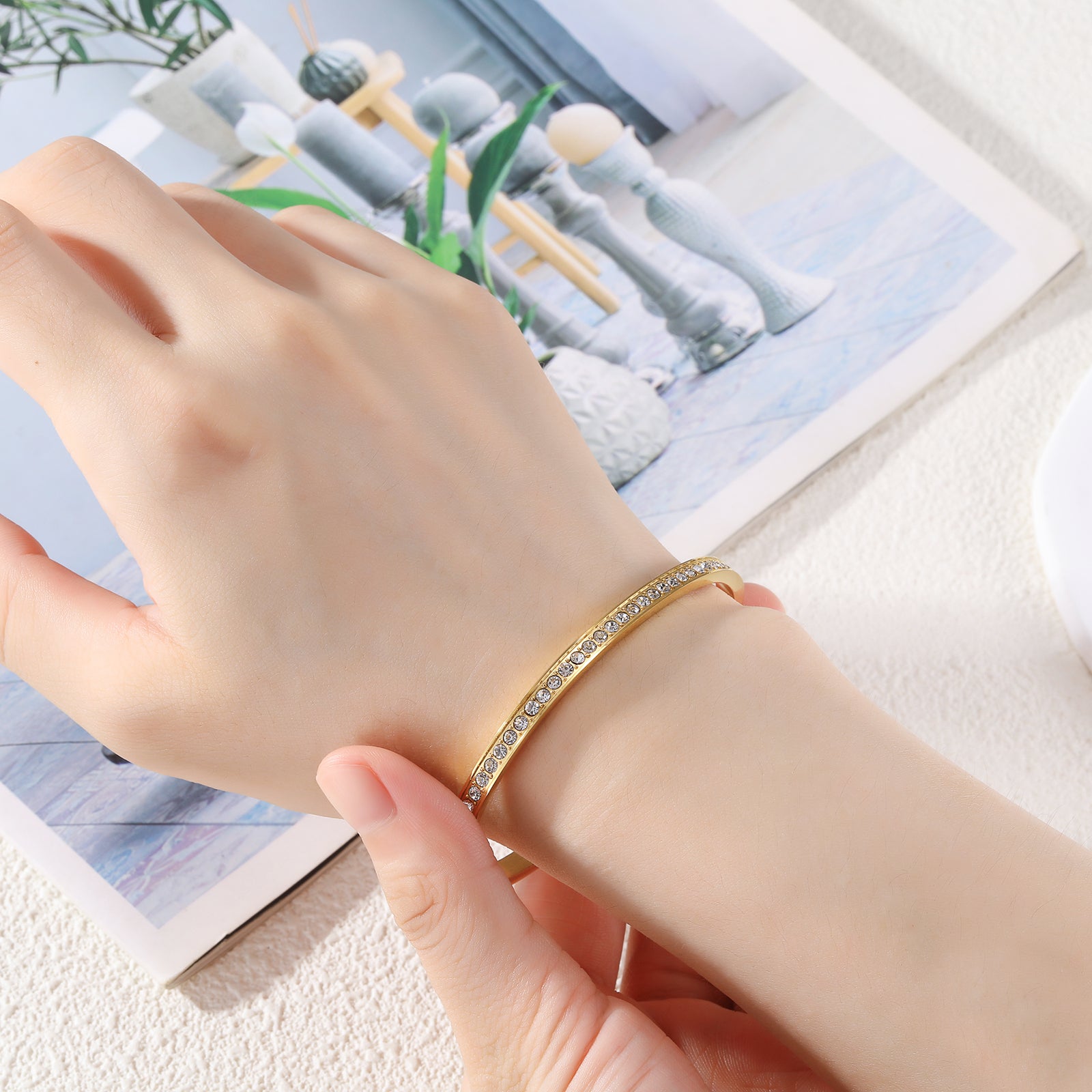 Armband Dames | Goud 18K plated RVS | Zirkonia