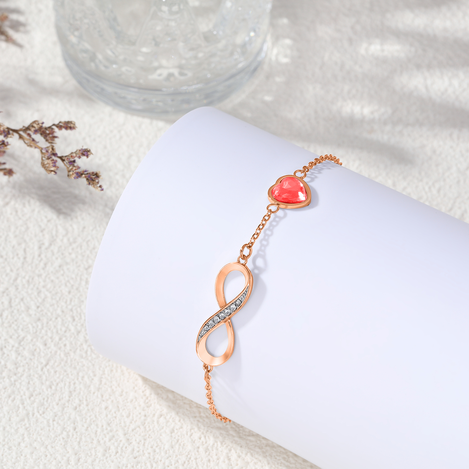 Armband Dames InfiLove | Rose Goud RVS | Zirkonia