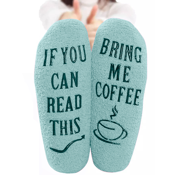 If you can read this, bring me coffee | Fluffy Huissokken | Turquoise