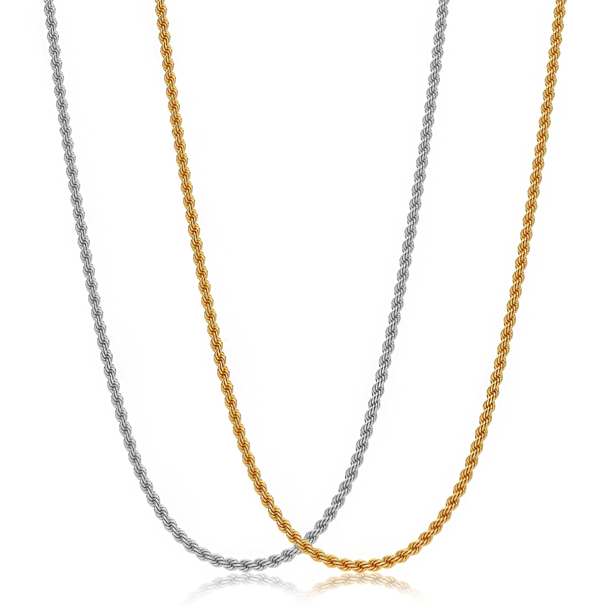 Rope Chain Ketting | Compleet RVS 60cm | Zilver