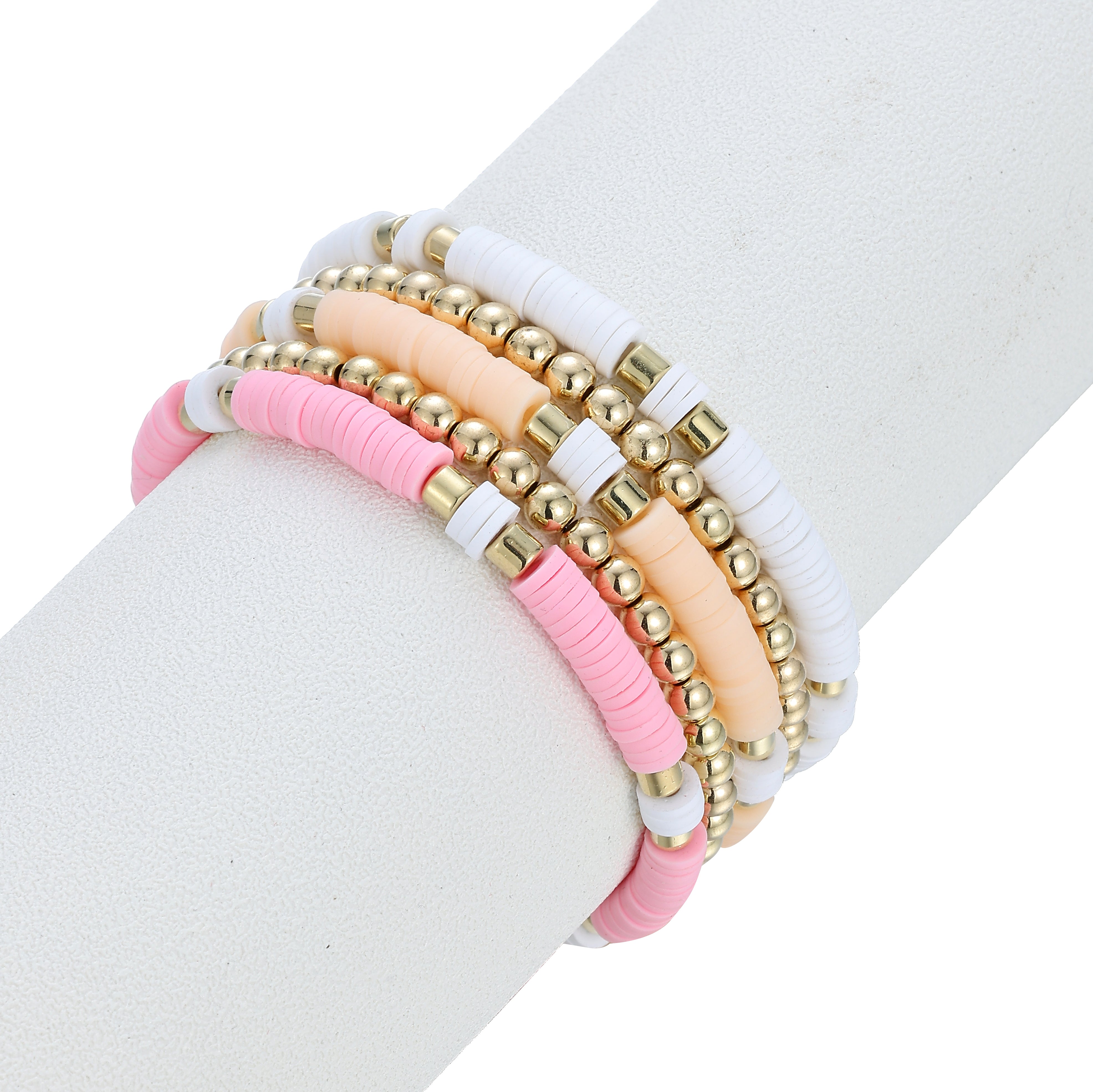 Armband Dames Set 5 Stuks | Roze & Wit