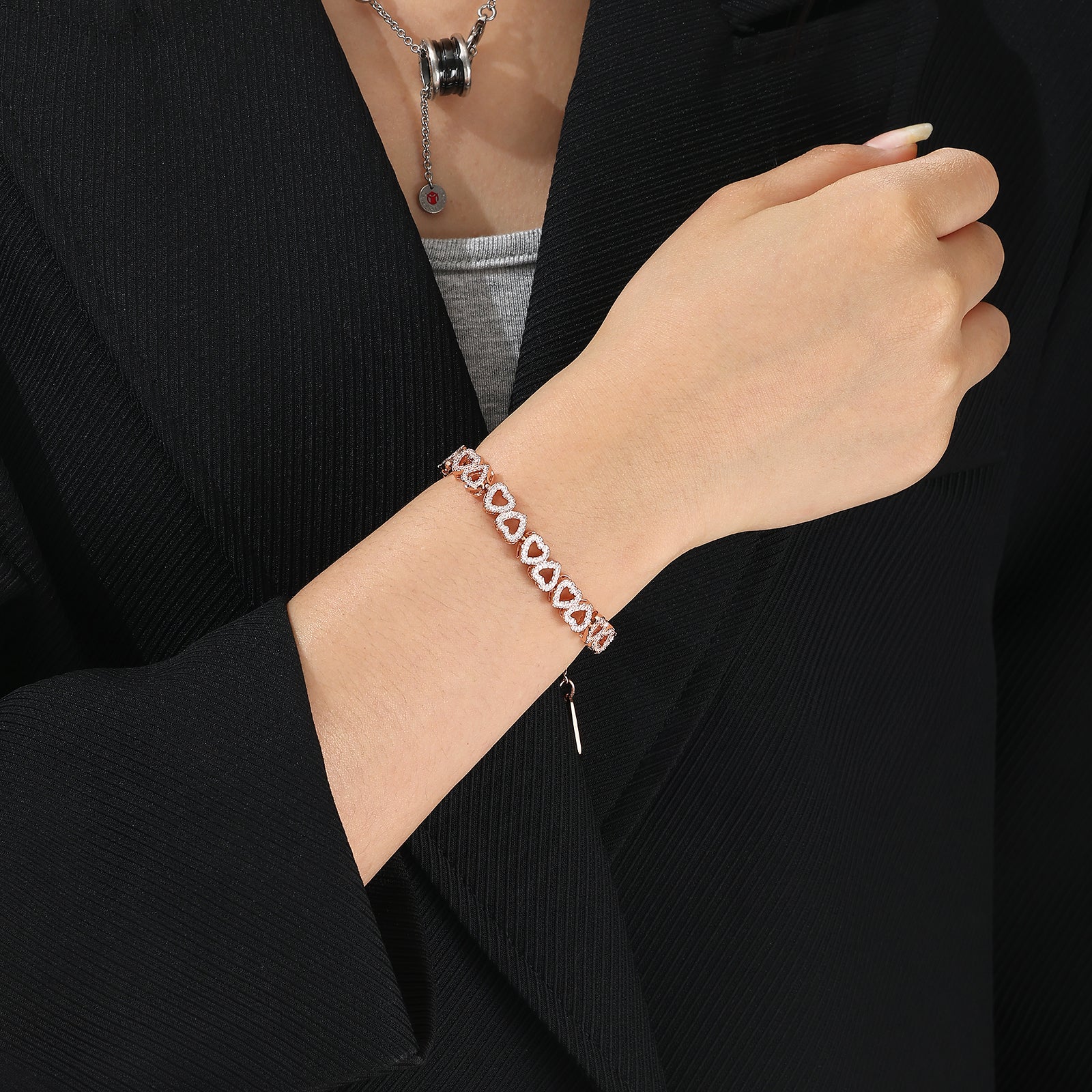 Armband Dames Luv | Rose Goud Plating | Zirkonia