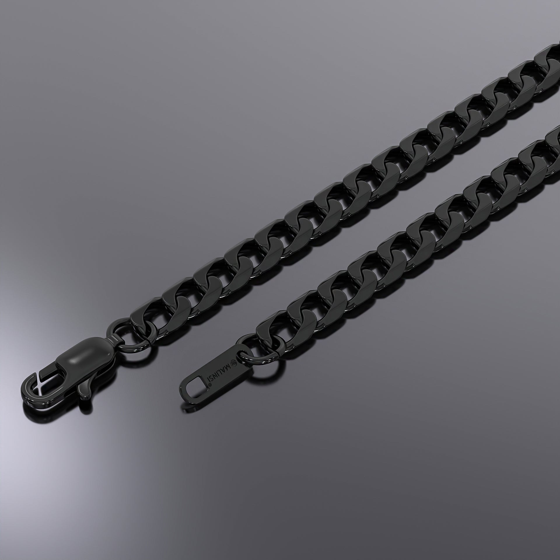 Cuban Link Armband | Compleet RVS 6mm | Zwart