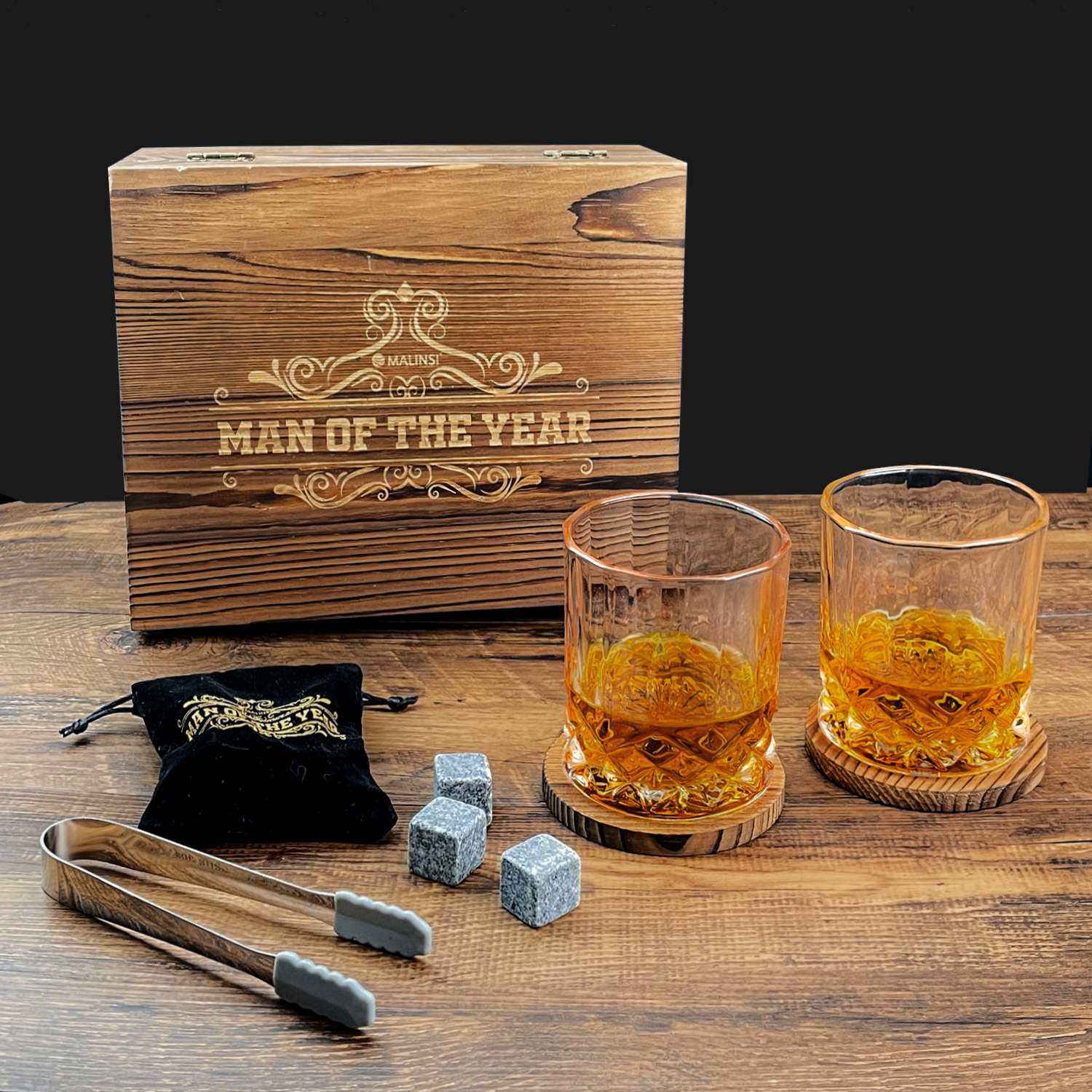 Whiskey Set | Man Of The Year | Hout | Volledige Set