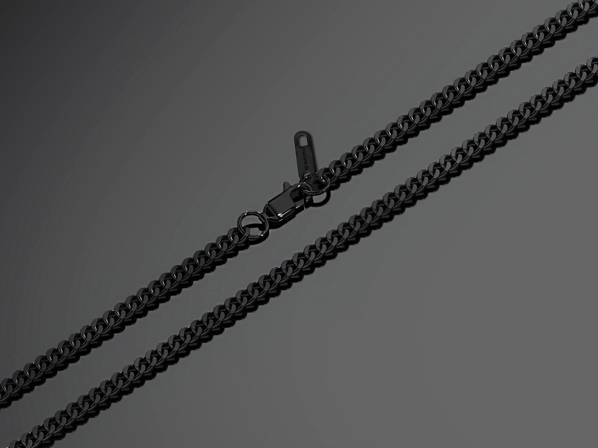 Cuban Link Ketting | Compleet RVS 60cm | Zwart