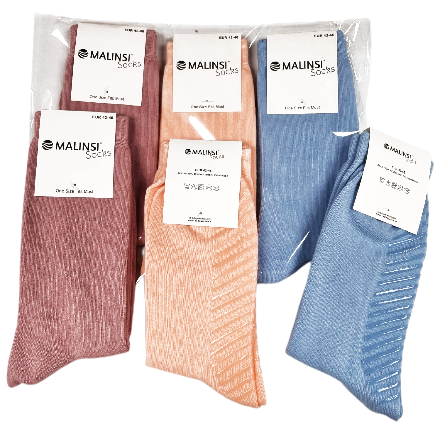 Antislip sokken 3-Pack | 3 Paar Lichte kleuren