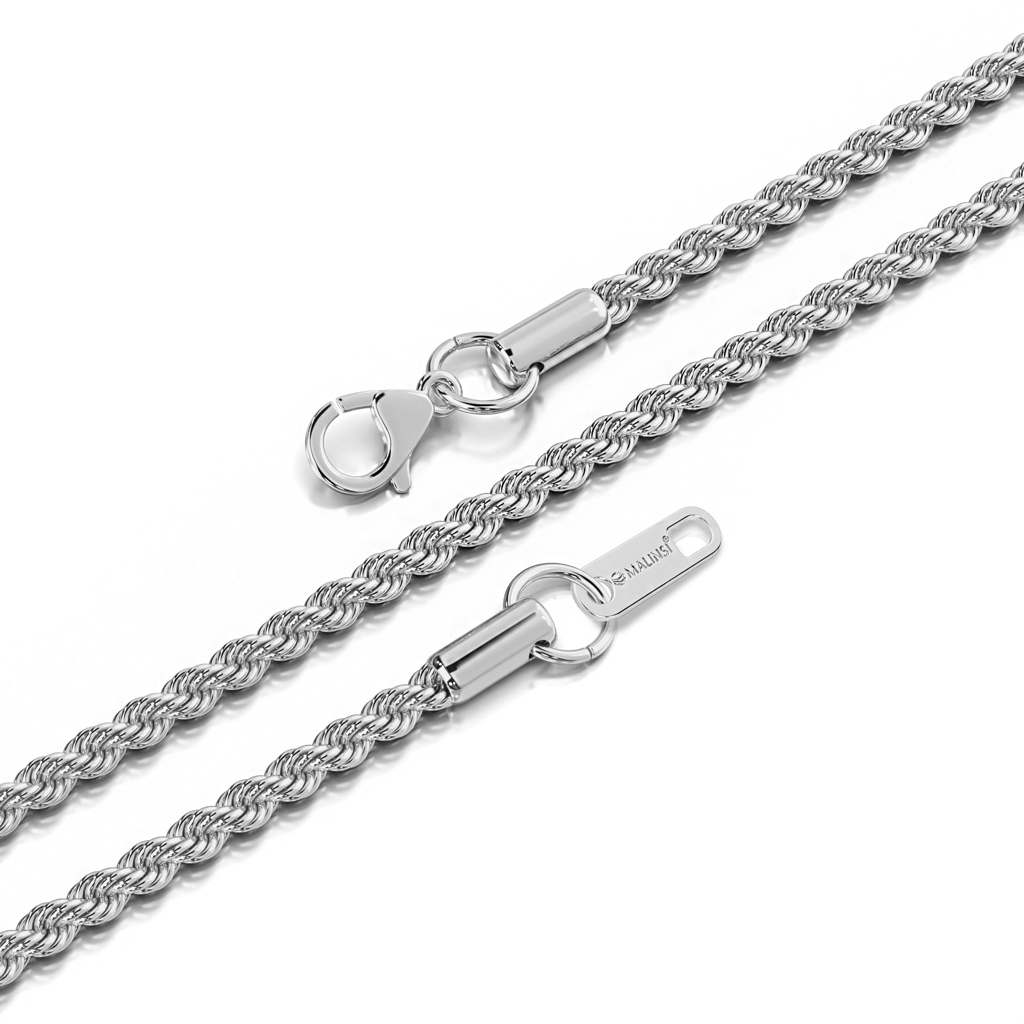 Rope Chain Ketting | Compleet RVS 60cm | Zilver