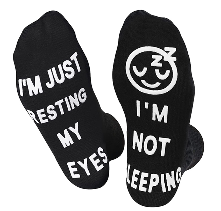 Grappige sokken, i'm not sleeping, zwart | Cadeauplek