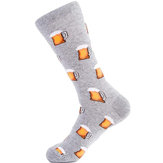 Grappige sokken met bierglazen grijs | cadeauplek