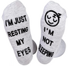 Grappige sokken, i'm not sleeping, grijs | Cadeauplek