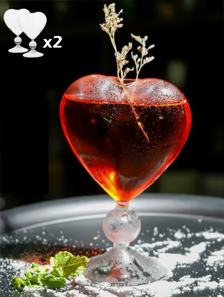 Cocktail glas in hartvorm | Cadeauplek