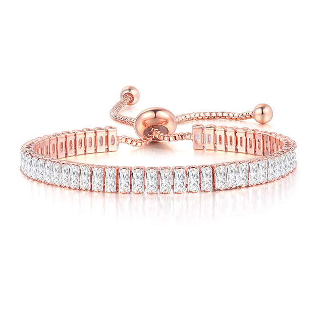 Dames armband rosegoud met zirkonia steentjes | Cadeauplek