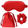 slaapmasker met bijpassend zakje en scrunchie rood | cadeauplek