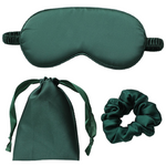 Slaapmasker 3-in-1 | Bijpassend zakje en Scrunchie | Groen