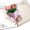 3D pop-up wenskaart met bloemen, geopend | Cadeauplek