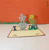 3D Pop-Up Wenskaart Voor Vader | I Love Dad