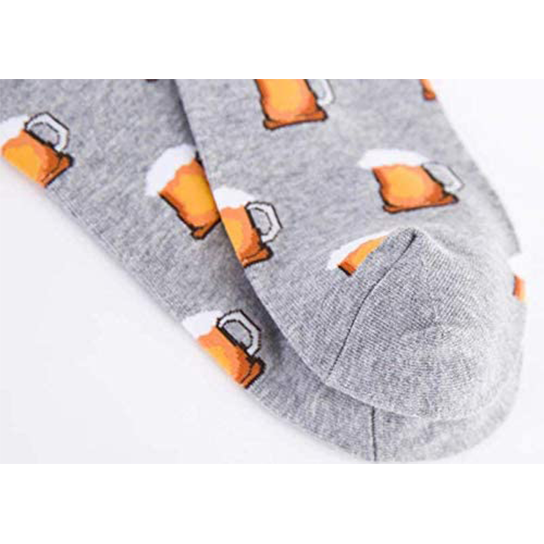 Grappige sokken met bierglazen grijs details | cadeauplek