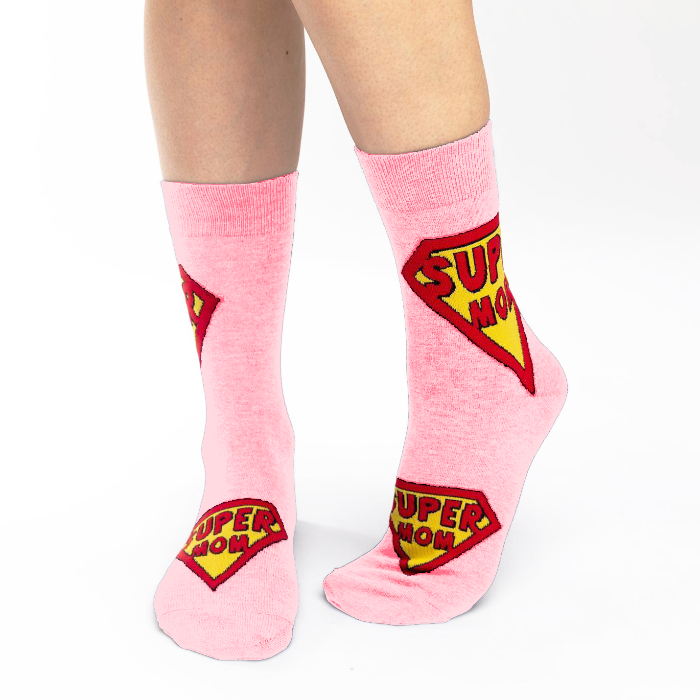 grappige sokken voor moeder roze | super mom | cadeauplek