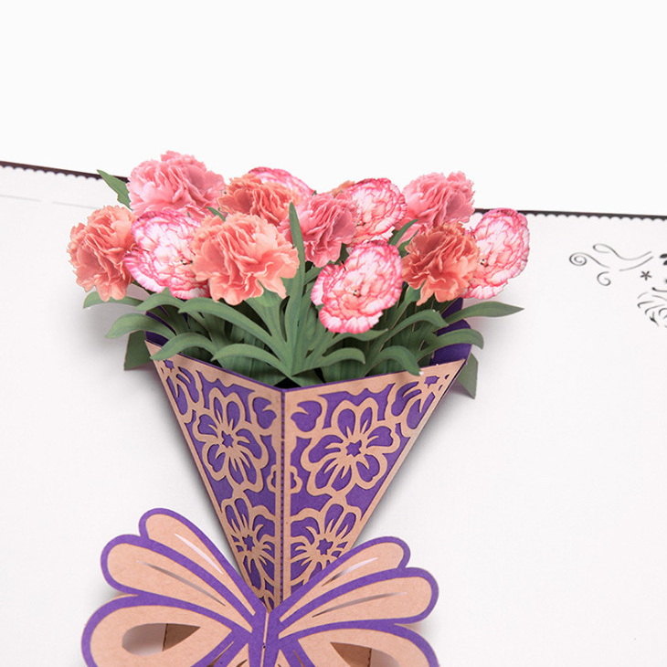 3D pop-up wenskaart met bloemen, details | Cadeauplek