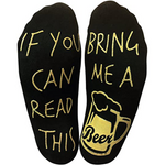 If you can read this, bring me a beer | Sokken | Goud