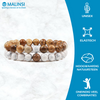Kralen armband heren & dames, bruin + wit  | Cadeauplek