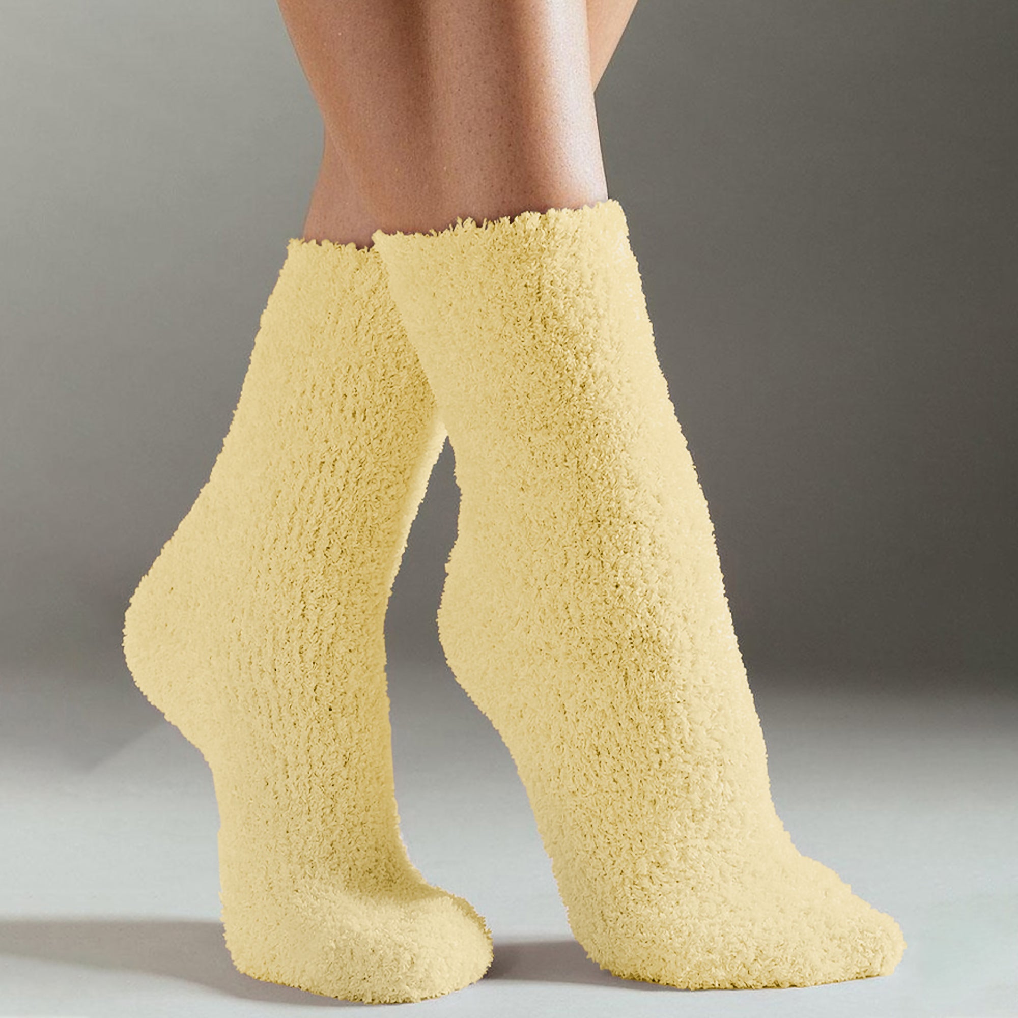 Fluffy Sokken | Geel 2-Pack