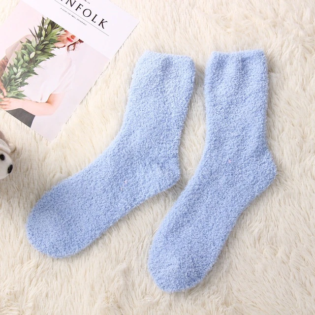 Fluffy sokken blauw | cadeauplek