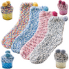 Fluffy sokken 4-pack lichte kleuren met cupcakeverpakking | cadeauplek