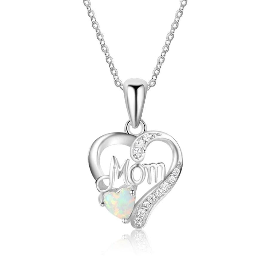 Mom Ketting | Hartvormige Diamant Cadeauplek