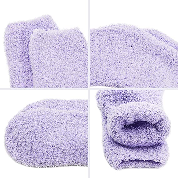 Fluffy sokken paars details | cadeauplek