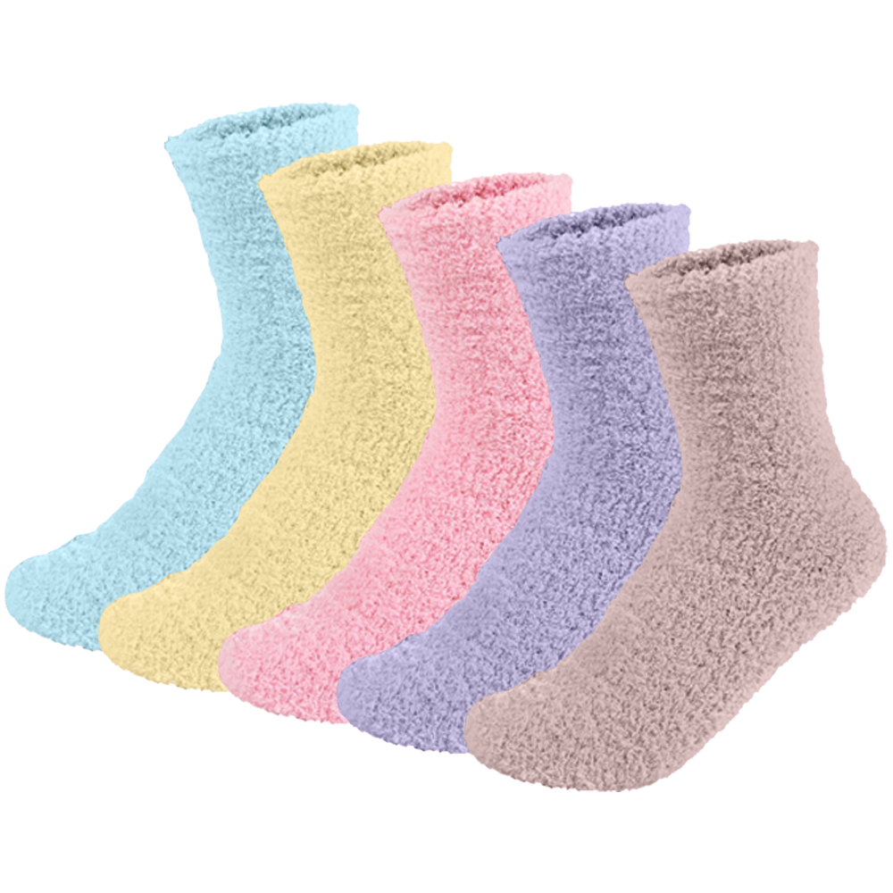 Fluffy sokken 5-pack happy kleuren | cadeauplek