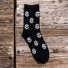 Grappige sokken met dollar tekens zwart met houten achtergrond | cadeauplek