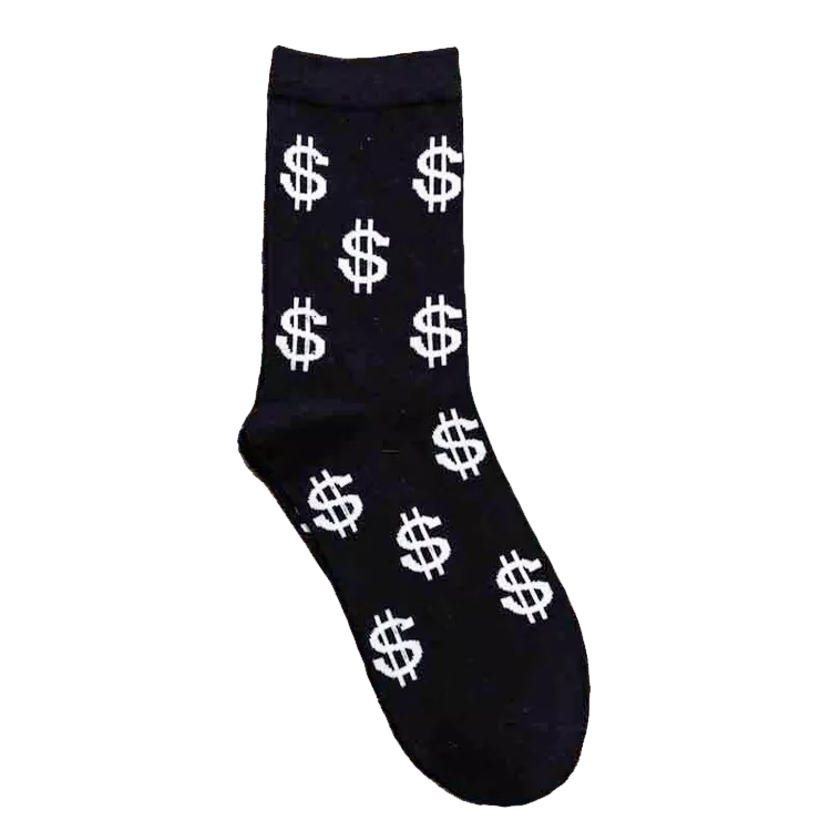 Grappige sokken met dollar tekens zwart | cadeauplek